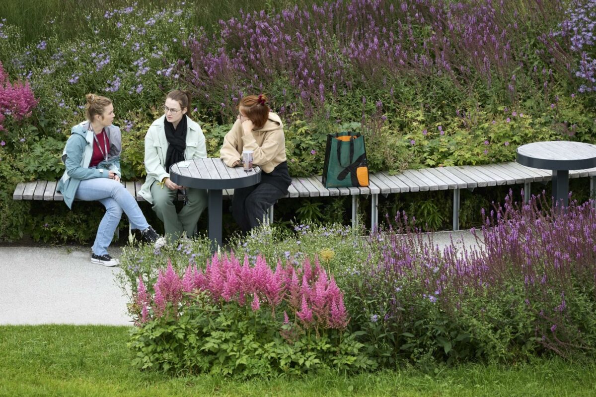 Ca. 2.000 studerende fra hele verden har deres daglige gang på Fantoft campus, der nu er forvandlet fra et gråt ingenmandsland til et grønt allemandsland, hvor alle faciliteter bidrager til fællesskaber, fysisk aktivitet og gode netværk.