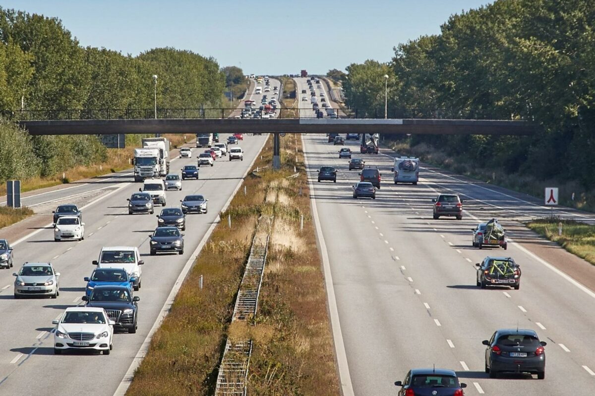 Det vurderes, at en overdækning med solceller af motorvejen kan generere 72 MW grøn energi om året, hvilket svarer til 50.000 borgeres årlige elforbrug. Foto: Hvidovre Kommune.