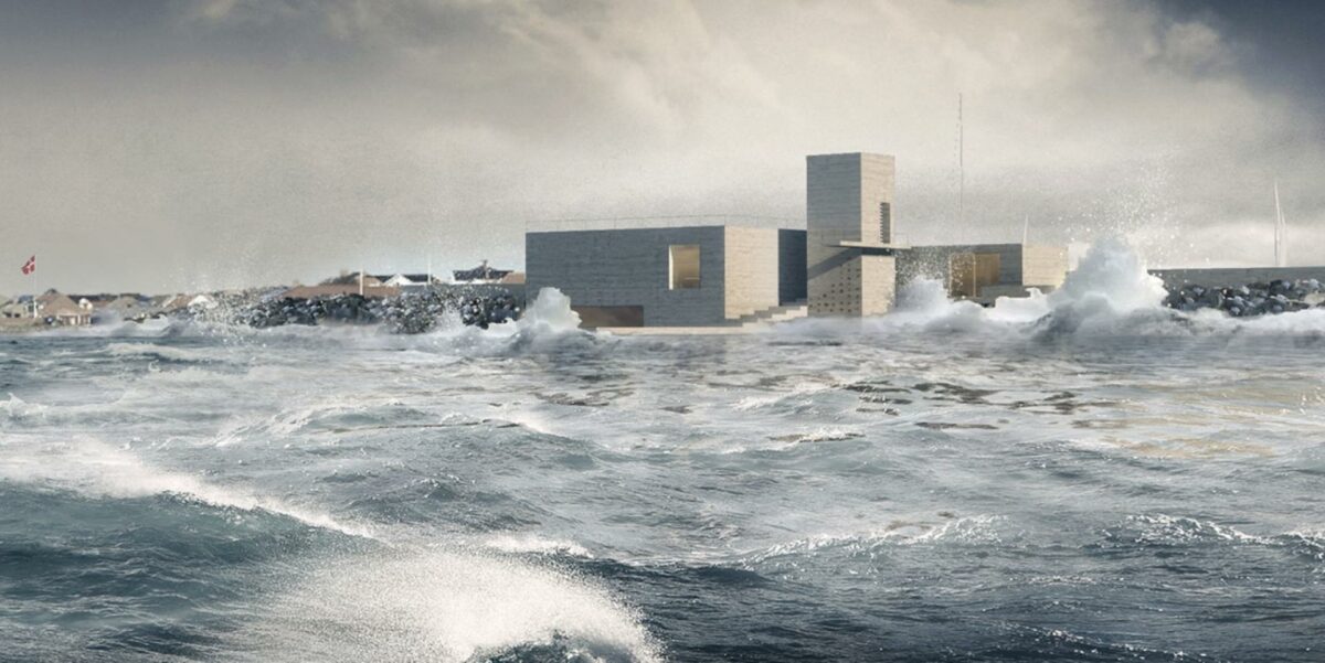 Fjordhuset byder på en 360 graders udsigt over Limfjorden, havnen, byen og det øvrige landskab. Visualisering: Jaja Architects