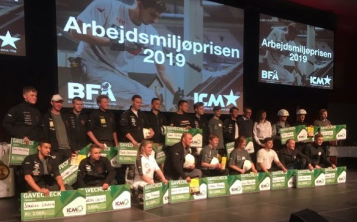 Her er vinderne af Arbejdsmiljøprisen. Foto: Branchefællesskabet for arbejdsmiljø i Bygge & Anlæg.