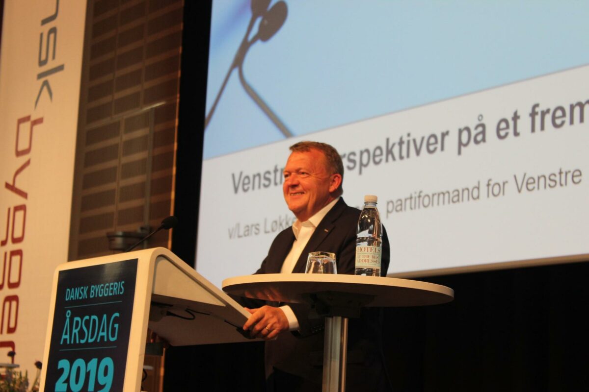 Statsminister Lars Løkke Rasmussen talte om Venstres bud på sund vækst til Dansk Byggeris årsdag. Foto: Louise Gregersen