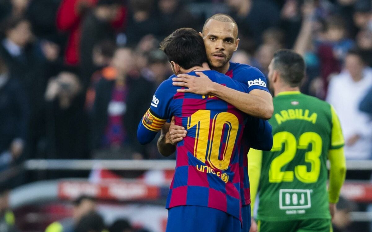 Med to oplæg - det ene til Lionel Messi - gjorde danskeren sit til en 5-0 sejr i debutten over Eibar. Foto: FC Barcelona.