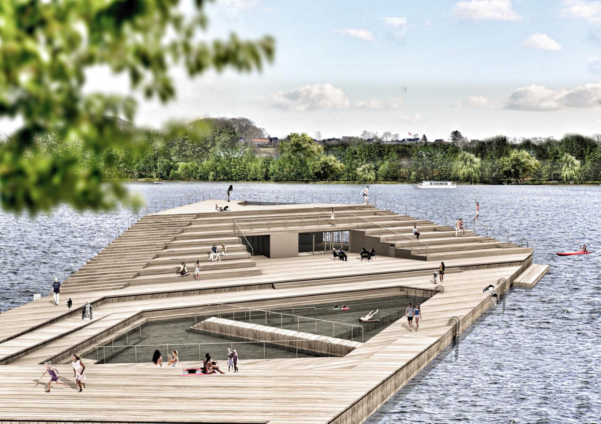 Skanderborg Søbad. Visualisering: Spektrum Arkitekter.