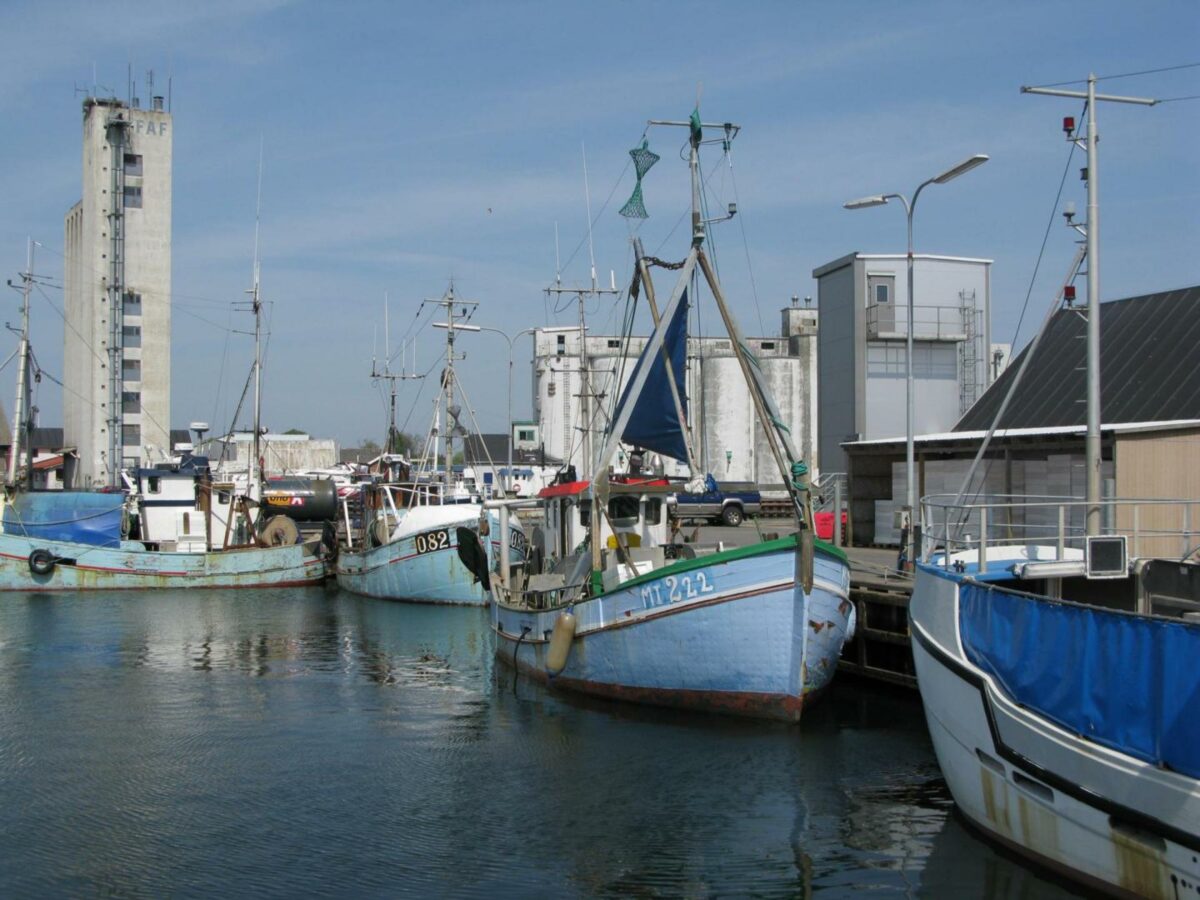 Den 50 meter høje FAF-silo på havnen i Kerteminde ligger i vejen for et kommende byggeprojekt. Foto: Colourbox.