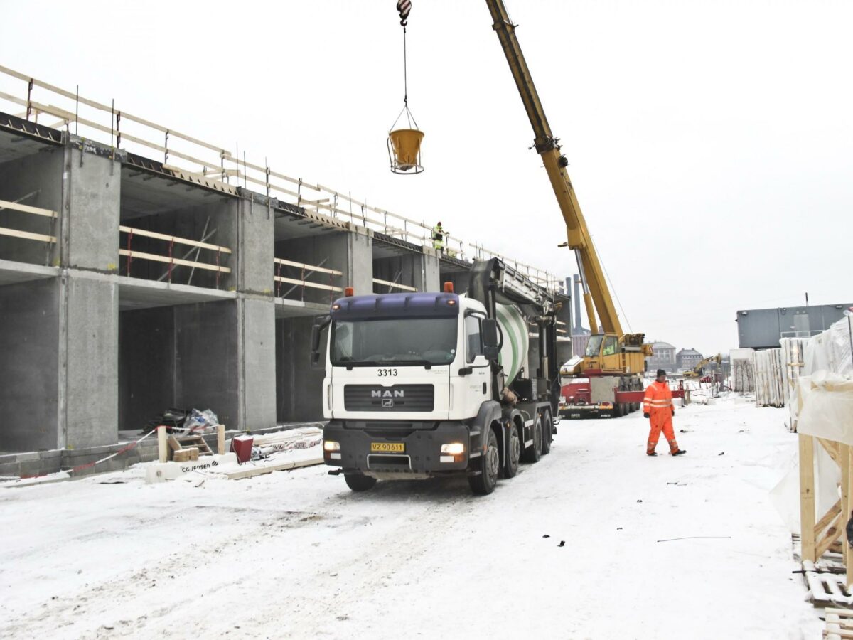 DK Beton har udviklet en ny type beton, som er specielt udviklet til udstøbning ved temperaturer ned til -15 grader.  Foto: DK Beton A/S.