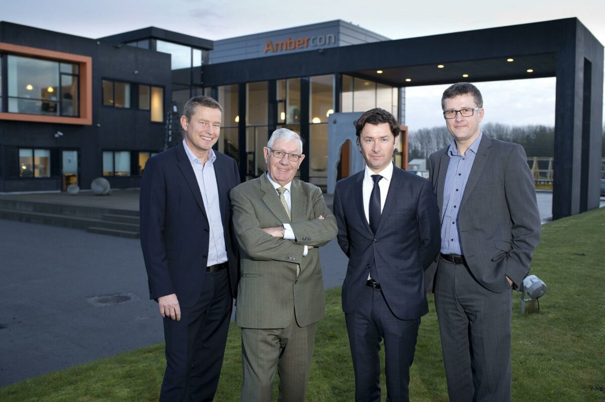 Den nye ledelse hos Ambercon: Fra venstre er det Torben Simonsen, Søren Enggaard, Torben Enggaard, Thomas Raunsbæk. Foto: Ambercon A/S.