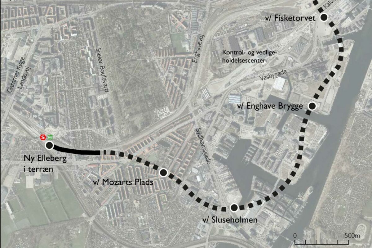 Sådan bliver placeringen af de kommende metrostationer.