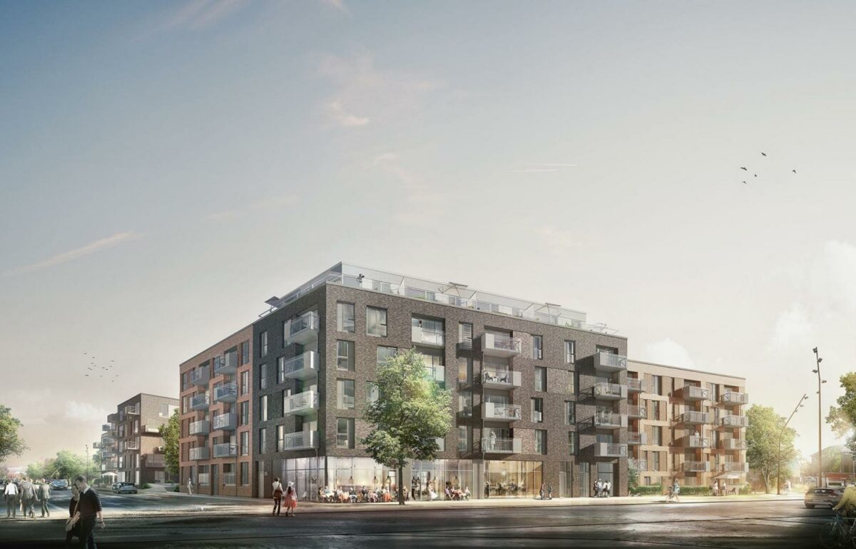 Sådan skal byggeriet i Valby se ud, tegnet af Arkitema Architects.