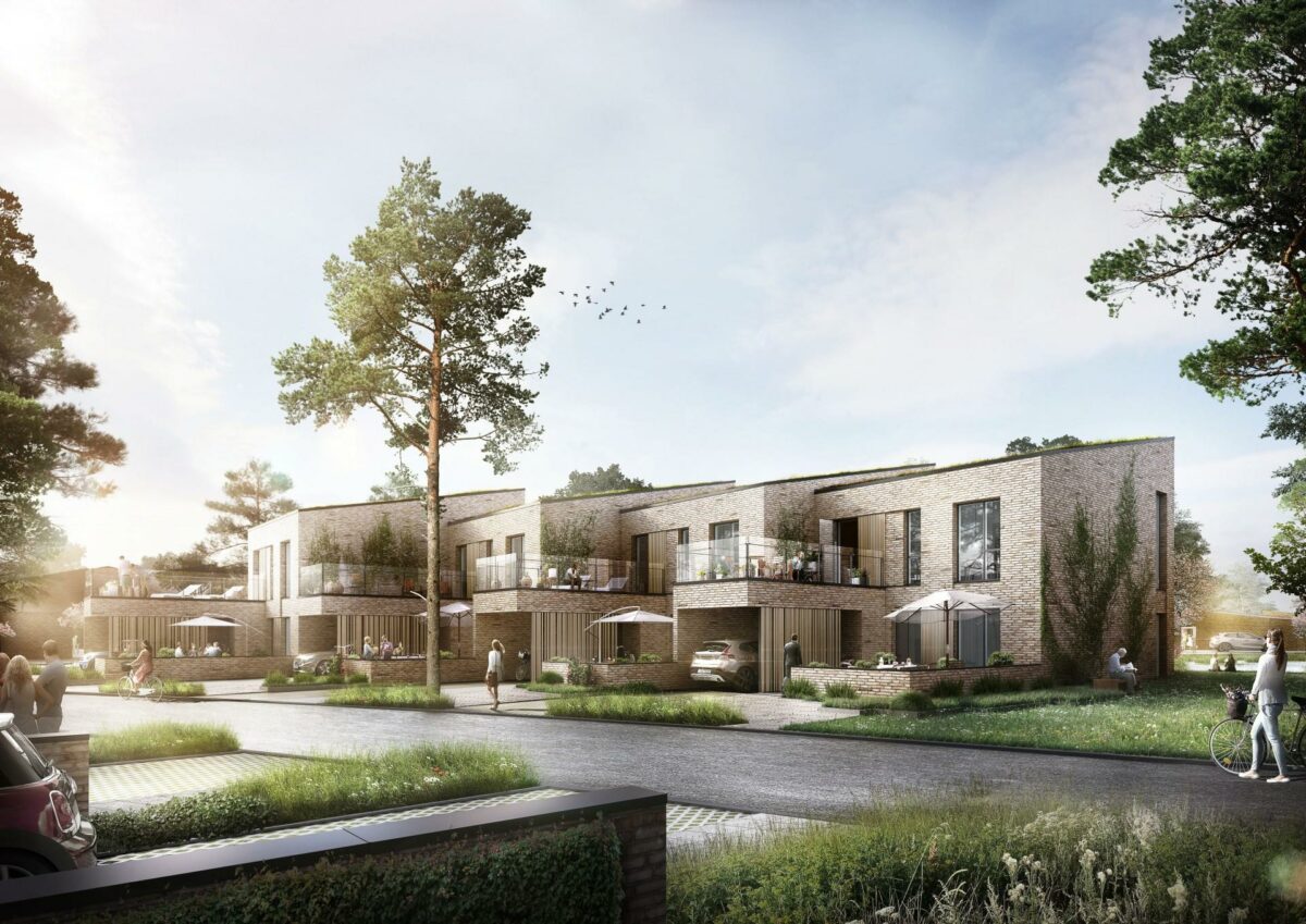 Arkitema Architects og ELF Development har udviklet planerne for den kommende bydel, hvor der er sat fokus på sammenhold og fællesskab for de kommende beboere. Visualisering: Arkitema Architects.