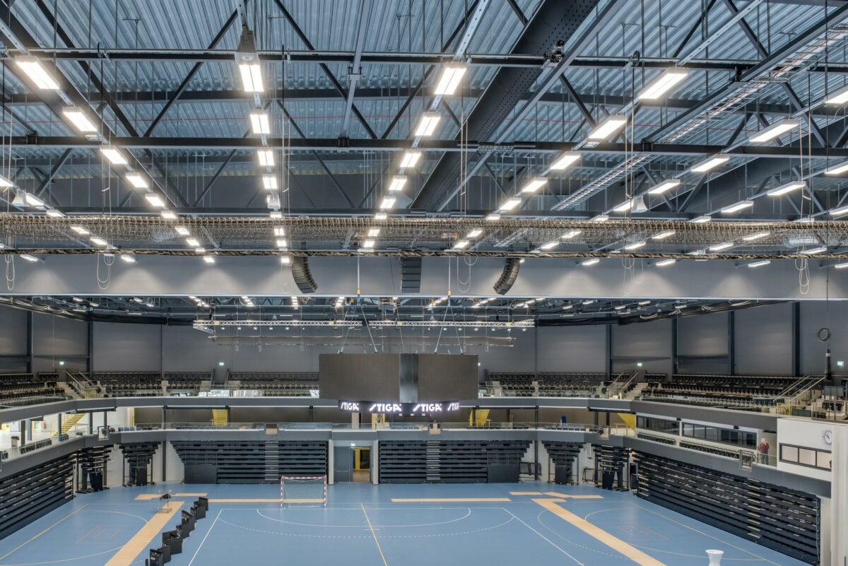 KE Fibertec har leveret ventilationsløsningen i Stiga Sports Arena. Pressefoto.