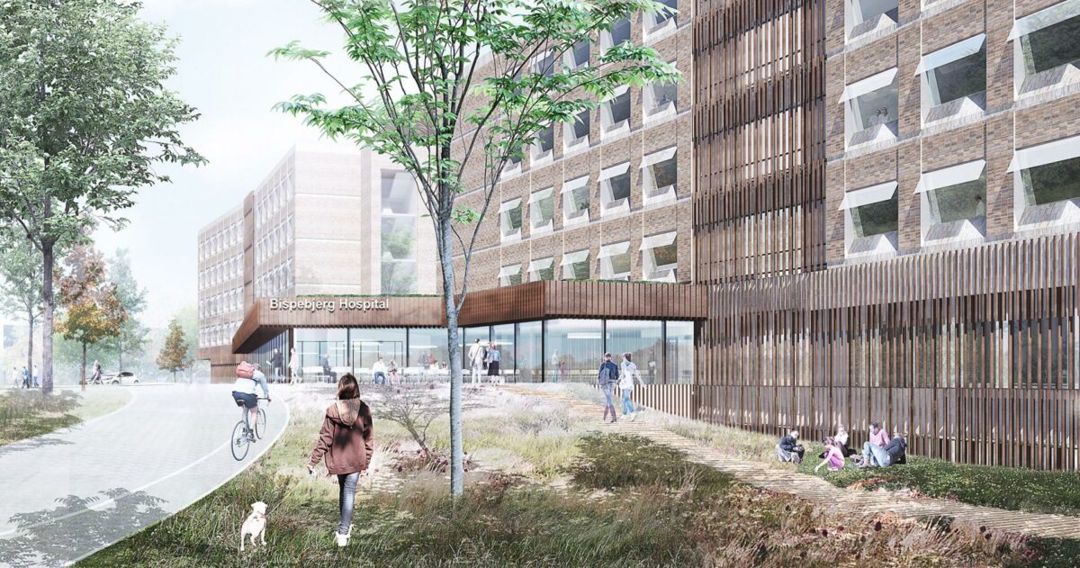 Akuthuset forventes at kunne åbne dørene for patienter i 2023. Illustration: KHR Arkitekter.