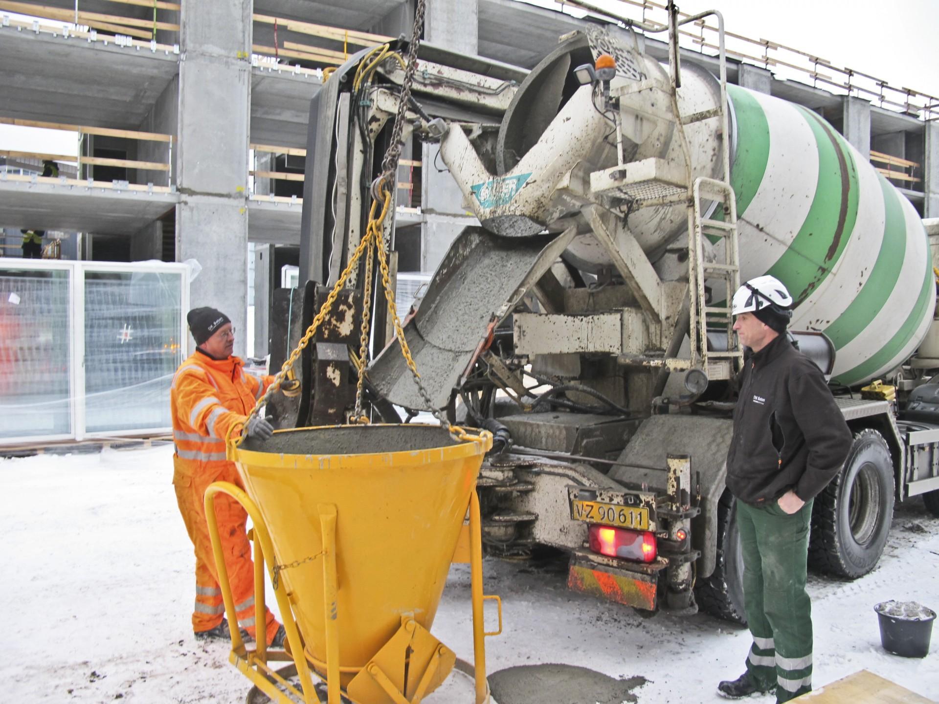 Med den nye type beton risikerer bygherrer i mindre grad, at deres projekter går i stå i hårde vinterperioder. Foto: DK Beton.