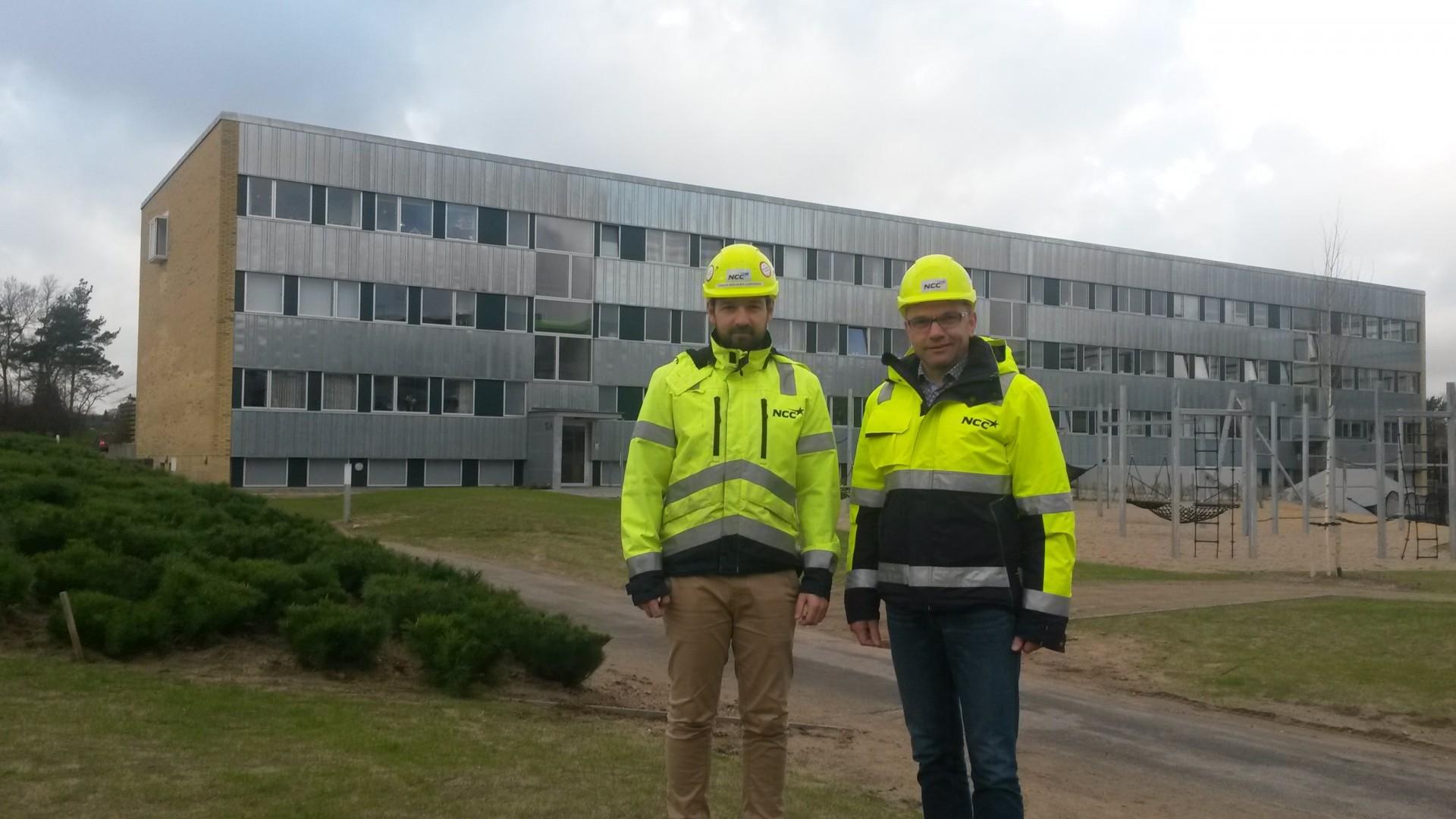 Afdelingschef Torben Justsen (t.h.) og produktionschef Torben Bredkær-Sørensen fra NCC.